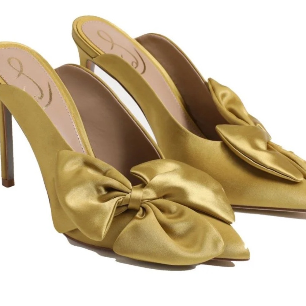 Sam Edelman Metallic Gold Bow Heels
